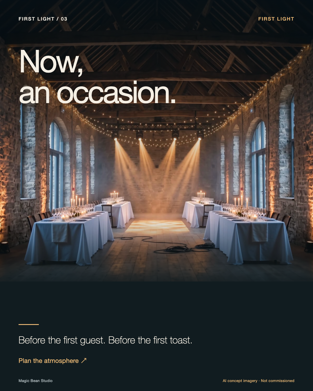 Slide three: Now, an occasion. The dressed room